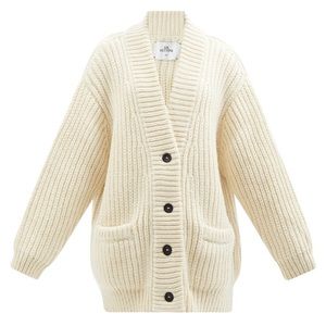 Mr. Mittens | Oversized Ribbed Wool Cardigan | Ivory | SX/S